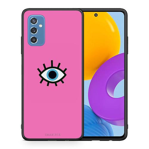 Θήκη Samsung M52 5G Blue Eye Pink από τη Smartfits με σχέδιο στο πίσω μέρος και μαύρο περίβλημα | Samsung M52 5G Blue Eye Pink case with colorful back and black bezels