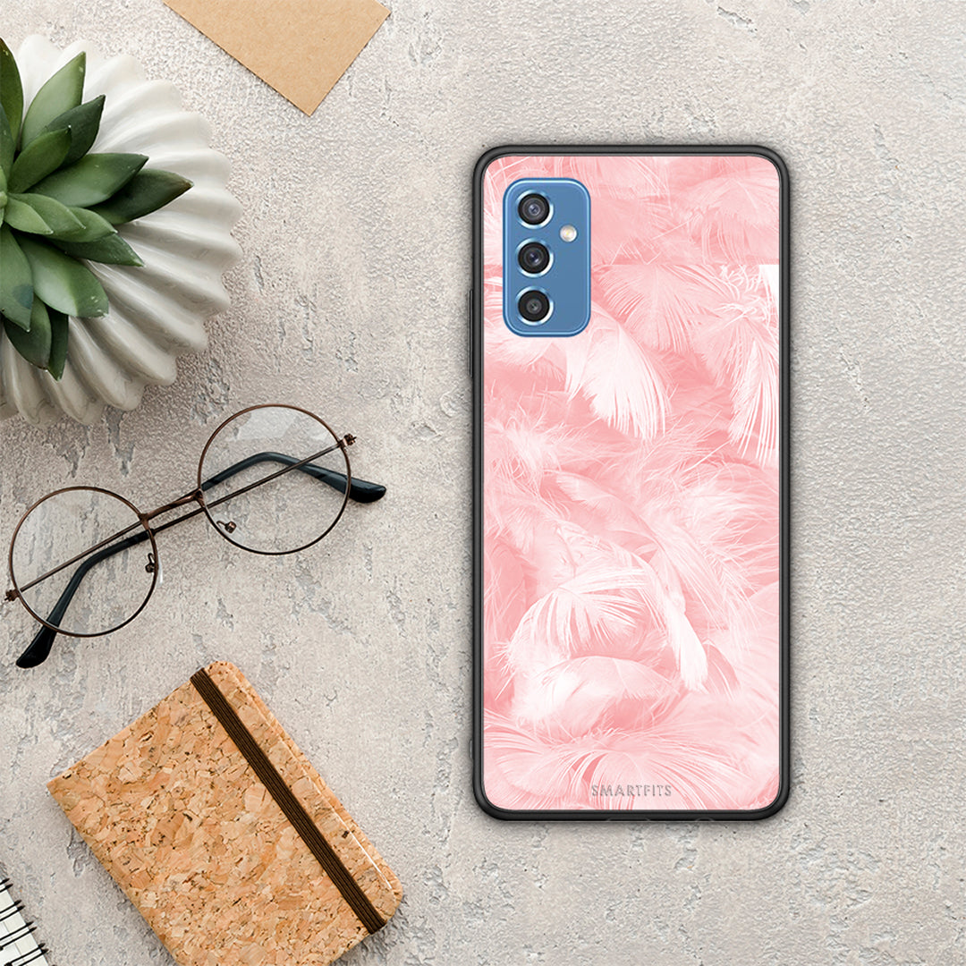 Boho Pink Feather - Samsung Galaxy M52 5G θήκη
