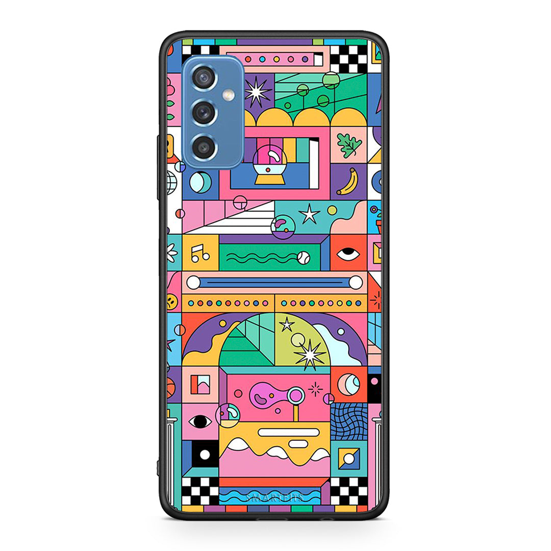 Samsung M52 5G Bubbles Soap θήκη από τη Smartfits με σχέδιο στο πίσω μέρος και μαύρο περίβλημα | Smartphone case with colorful back and black bezels by Smartfits