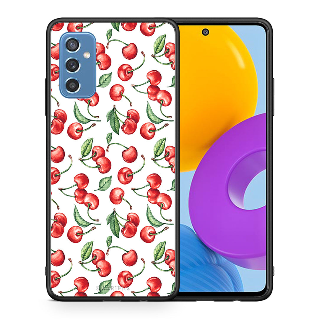 Θήκη Samsung M52 5G Cherry Summer από τη Smartfits με σχέδιο στο πίσω μέρος και μαύρο περίβλημα | Samsung M52 5G Cherry Summer case with colorful back and black bezels