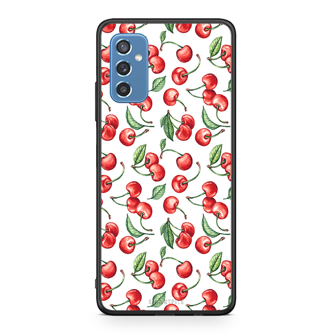 Samsung M52 5G Cherry Summer θήκη από τη Smartfits με σχέδιο στο πίσω μέρος και μαύρο περίβλημα | Smartphone case with colorful back and black bezels by Smartfits