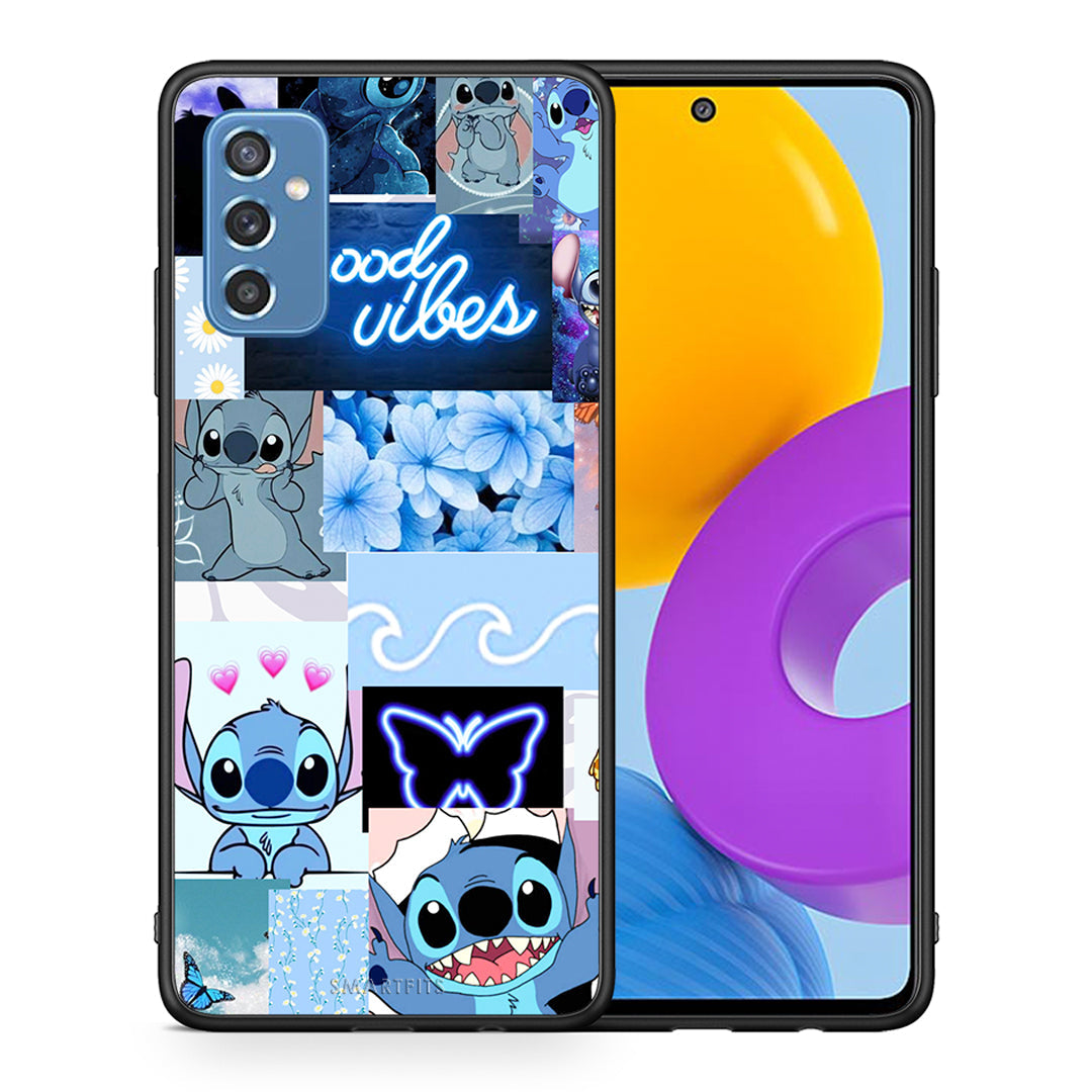 Θήκη Αγίου Βαλεντίνου Samsung M52 5G Collage Good Vibes από τη Smartfits με σχέδιο στο πίσω μέρος και μαύρο περίβλημα | Samsung M52 5G Collage Good Vibes case with colorful back and black bezels
