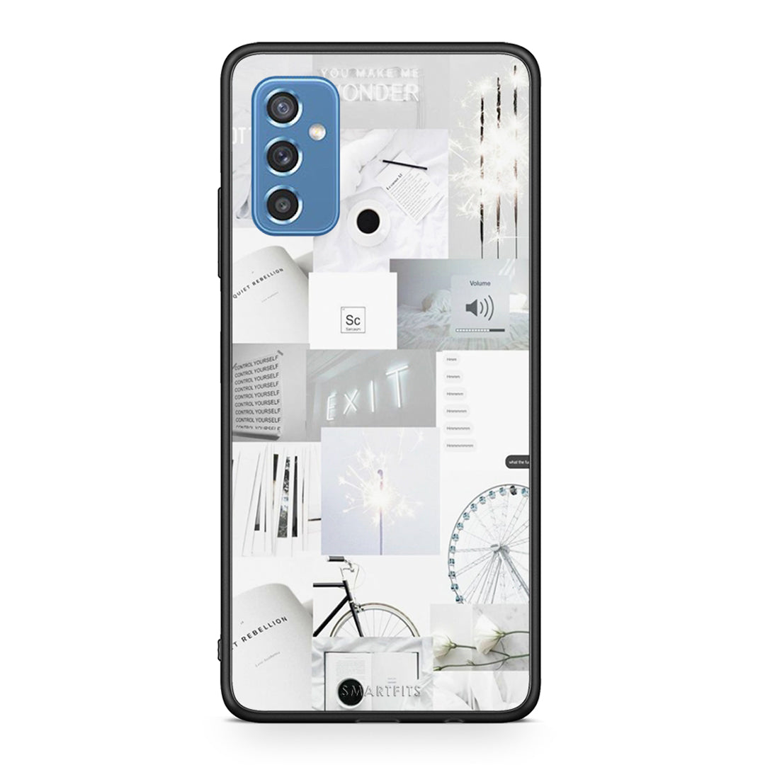 Samsung M52 5G Collage Make Me Wonder Θήκη Αγίου Βαλεντίνου από τη Smartfits με σχέδιο στο πίσω μέρος και μαύρο περίβλημα | Smartphone case with colorful back and black bezels by Smartfits