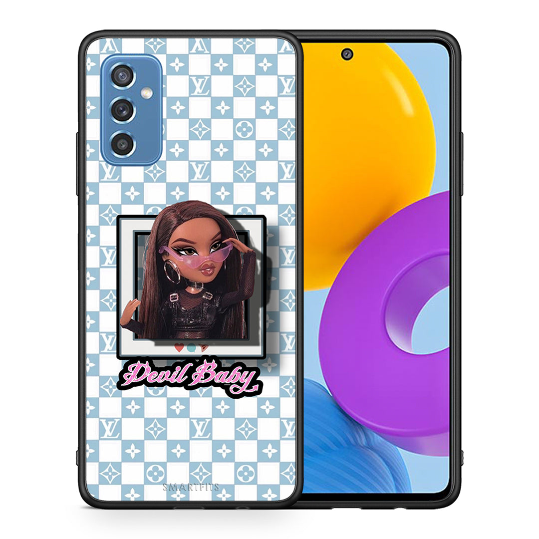 Θήκη Αγίου Βαλεντίνου Samsung M52 5G Devil Baby από τη Smartfits με σχέδιο στο πίσω μέρος και μαύρο περίβλημα | Samsung M52 5G Devil Baby case with colorful back and black bezels