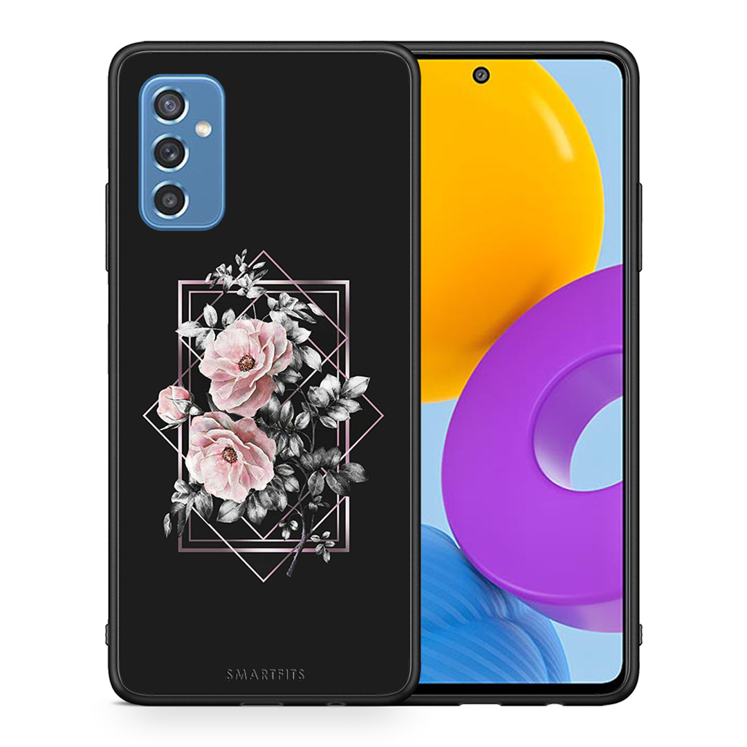 Θήκη Samsung M52 5G Frame Flower από τη Smartfits με σχέδιο στο πίσω μέρος και μαύρο περίβλημα | Samsung M52 5G Frame Flower case with colorful back and black bezels