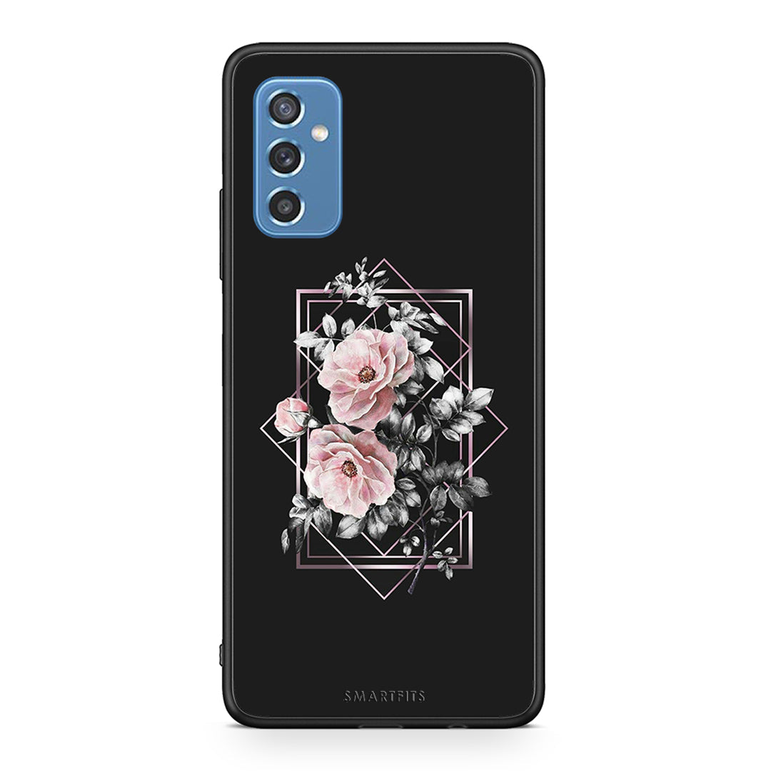 4 - Samsung M52 5G Frame Flower case, cover, bumper