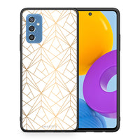 Thumbnail for Θήκη Samsung M52 5G Luxury White Geometric από τη Smartfits με σχέδιο στο πίσω μέρος και μαύρο περίβλημα | Samsung M52 5G Luxury White Geometric case with colorful back and black bezels