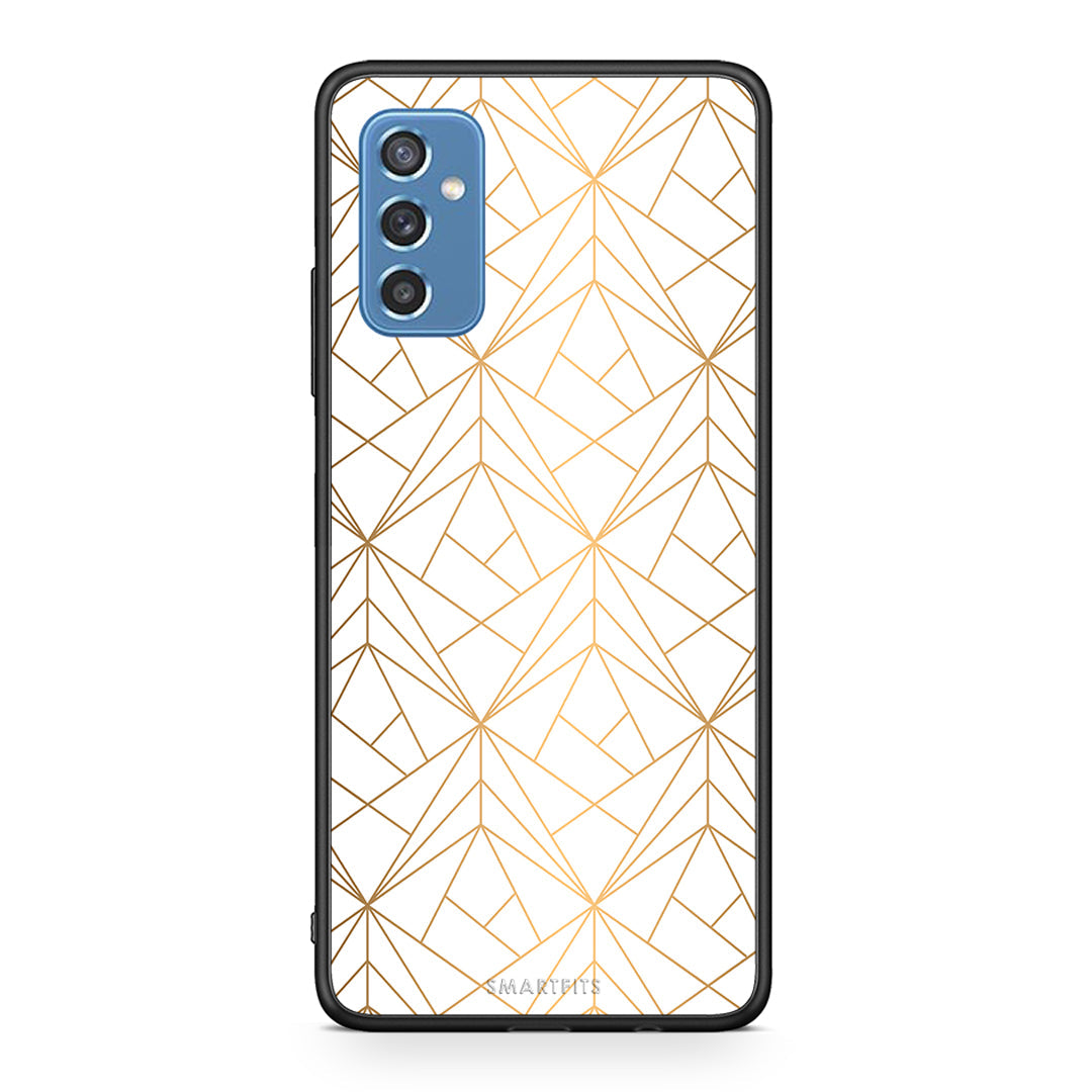 111 - Samsung M52 5G Luxury White Geometric case, cover, bumper