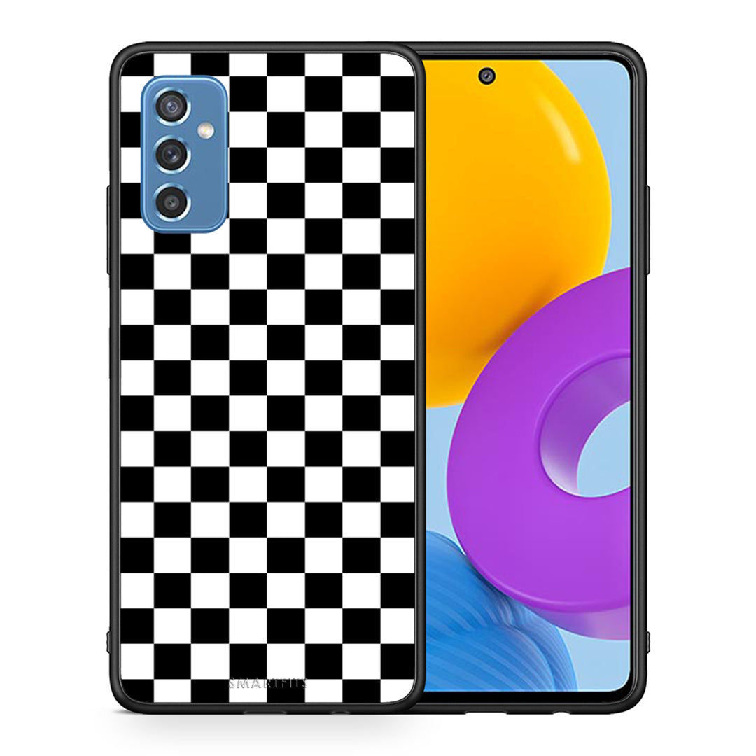 Θήκη Samsung M52 5G Squares Geometric από τη Smartfits με σχέδιο στο πίσω μέρος και μαύρο περίβλημα | Samsung M52 5G Squares Geometric case with colorful back and black bezels