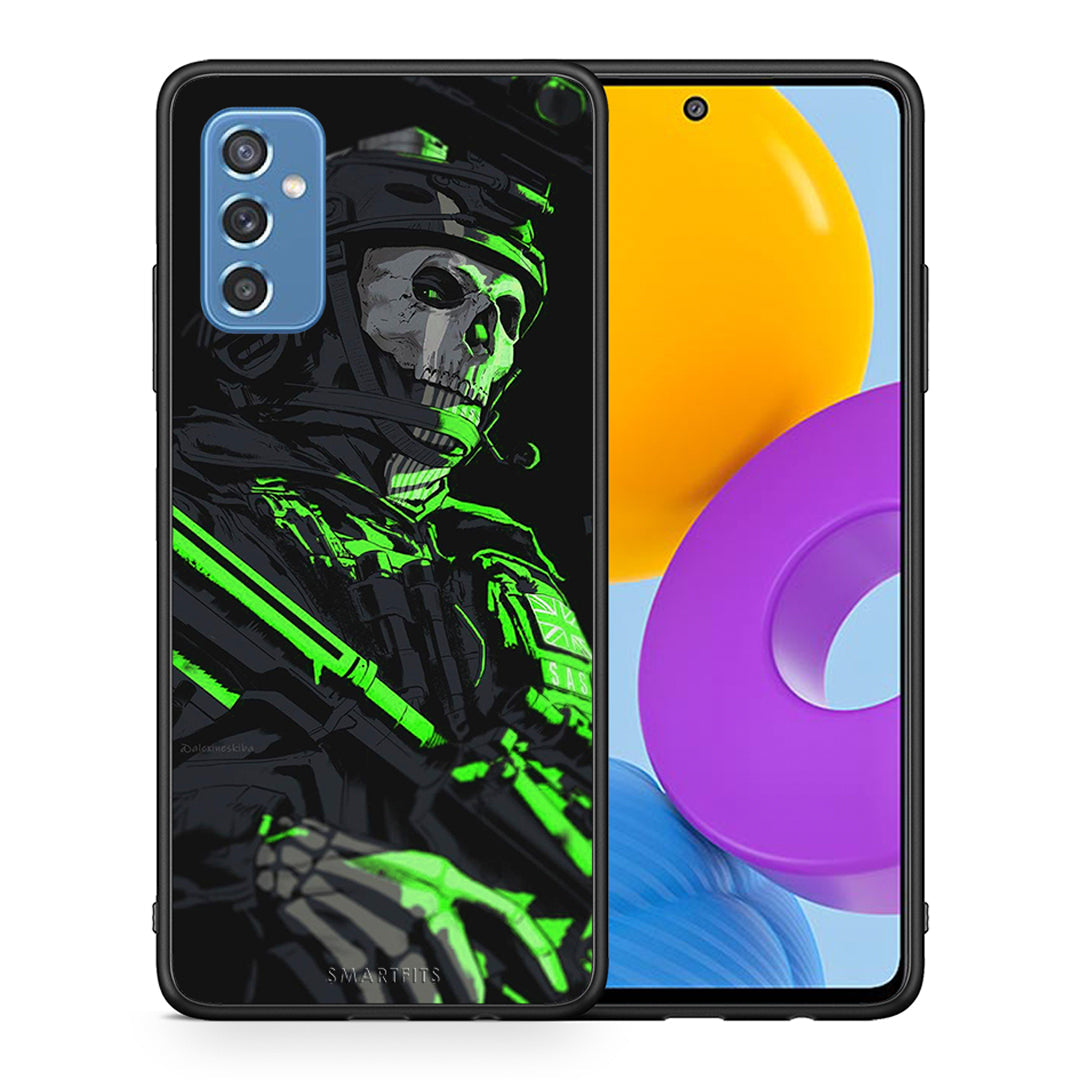 Θήκη Αγίου Βαλεντίνου Samsung M52 5G Green Soldier από τη Smartfits με σχέδιο στο πίσω μέρος και μαύρο περίβλημα | Samsung M52 5G Green Soldier case with colorful back and black bezels