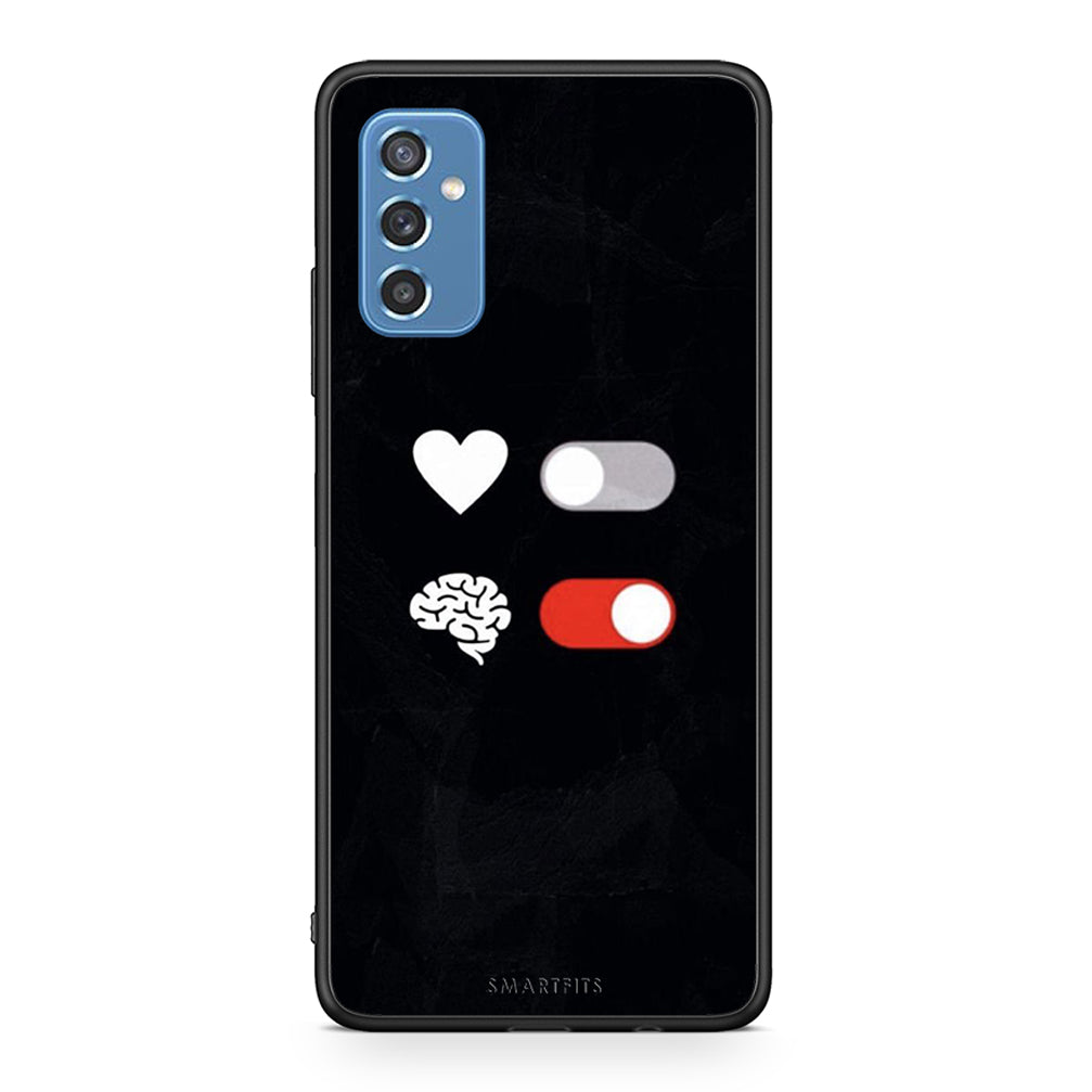 Samsung M52 5G Heart Vs Brain Θήκη Αγίου Βαλεντίνου από τη Smartfits με σχέδιο στο πίσω μέρος και μαύρο περίβλημα | Smartphone case with colorful back and black bezels by Smartfits