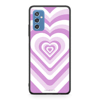 Thumbnail for Samsung M52 5G Lilac Hearts θήκη από τη Smartfits με σχέδιο στο πίσω μέρος και μαύρο περίβλημα | Smartphone case with colorful back and black bezels by Smartfits