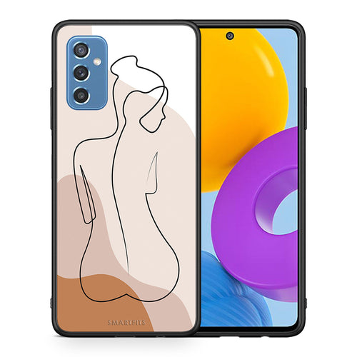 Θήκη Samsung M52 5G LineArt Woman από τη Smartfits με σχέδιο στο πίσω μέρος και μαύρο περίβλημα | Samsung M52 5G LineArt Woman case with colorful back and black bezels