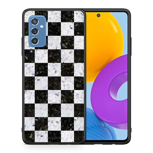 Θήκη Samsung M52 5G Square Geometric Marble από τη Smartfits με σχέδιο στο πίσω μέρος και μαύρο περίβλημα | Samsung M52 5G Square Geometric Marble case with colorful back and black bezels