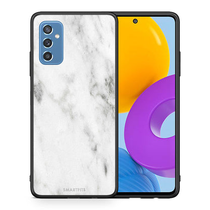 Θήκη Samsung M52 5G White Marble από τη Smartfits με σχέδιο στο πίσω μέρος και μαύρο περίβλημα | Samsung M52 5G White Marble case with colorful back and black bezels