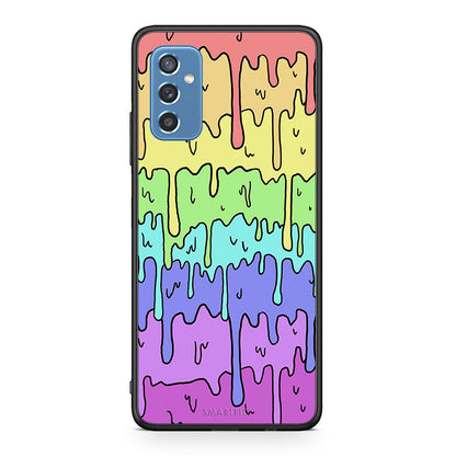Samsung M52 5G Melting Rainbow θήκη από τη Smartfits με σχέδιο στο πίσω μέρος και μαύρο περίβλημα | Smartphone case with colorful back and black bezels by Smartfits