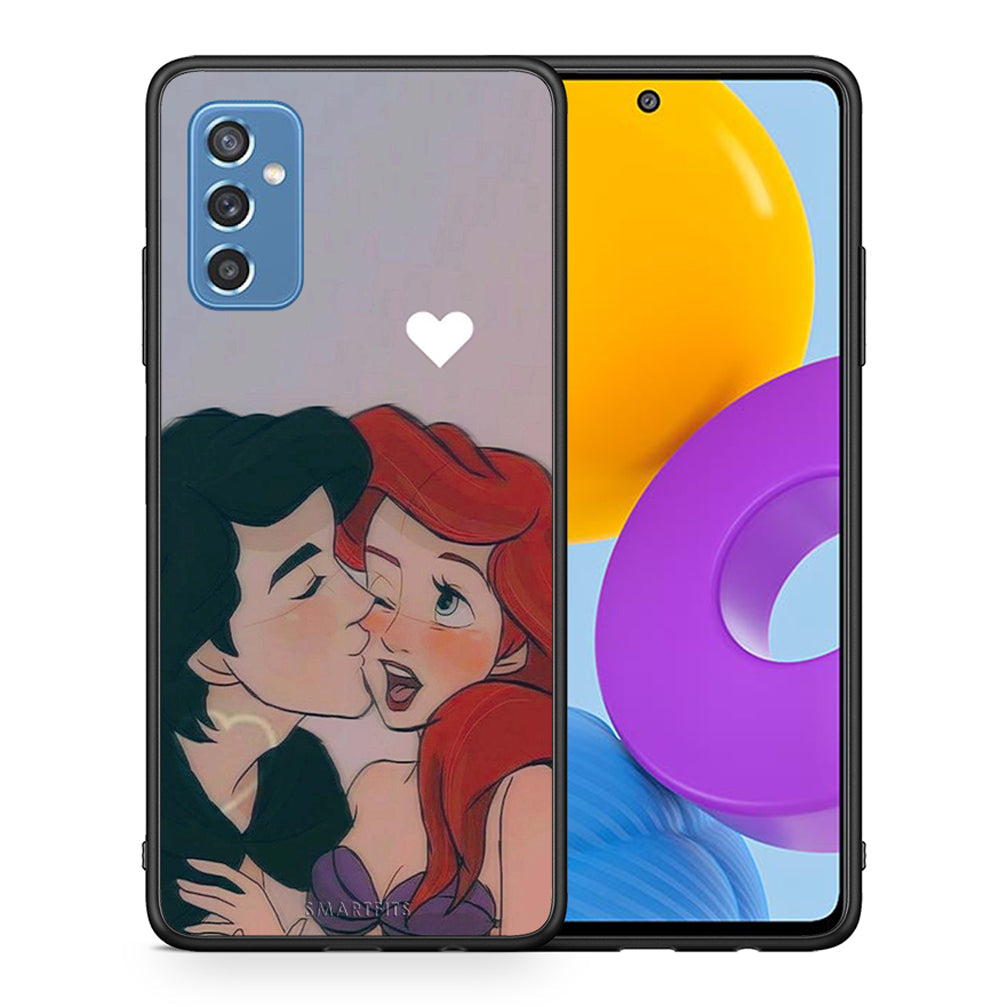 Θήκη Αγίου Βαλεντίνου Samsung M52 5G Mermaid Love από τη Smartfits με σχέδιο στο πίσω μέρος και μαύρο περίβλημα | Samsung M52 5G Mermaid Love case with colorful back and black bezels