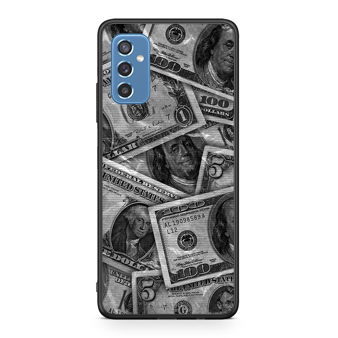 Samsung M52 5G Money Dollars θήκη από τη Smartfits με σχέδιο στο πίσω μέρος και μαύρο περίβλημα | Smartphone case with colorful back and black bezels by Smartfits