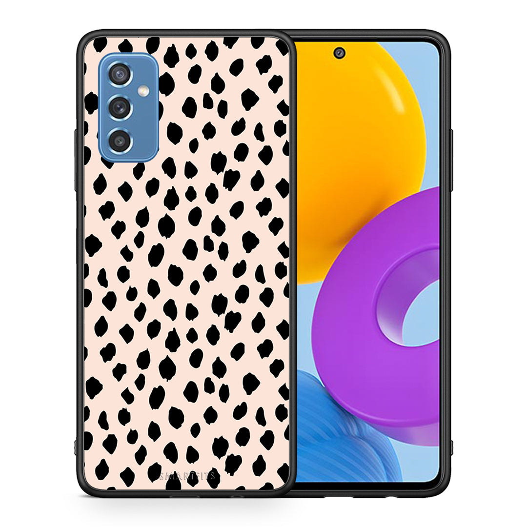 Θήκη Samsung M52 5G New Polka Dots από τη Smartfits με σχέδιο στο πίσω μέρος και μαύρο περίβλημα | Samsung M52 5G New Polka Dots case with colorful back and black bezels