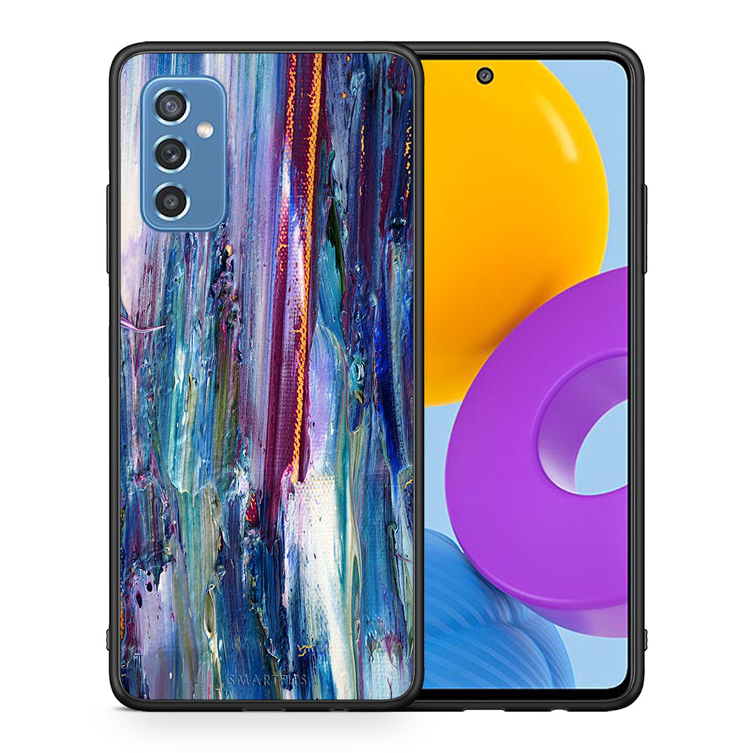 Θήκη Samsung M52 5G Winter Paint από τη Smartfits με σχέδιο στο πίσω μέρος και μαύρο περίβλημα | Samsung M52 5G Winter Paint case with colorful back and black bezels