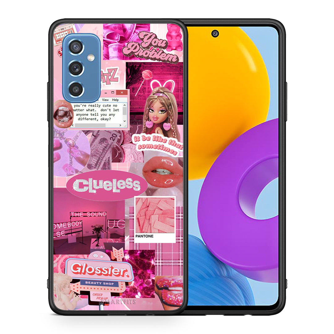 Θήκη Αγίου Βαλεντίνου Samsung M52 5G Pink Love από τη Smartfits με σχέδιο στο πίσω μέρος και μαύρο περίβλημα | Samsung M52 5G Pink Love case with colorful back and black bezels