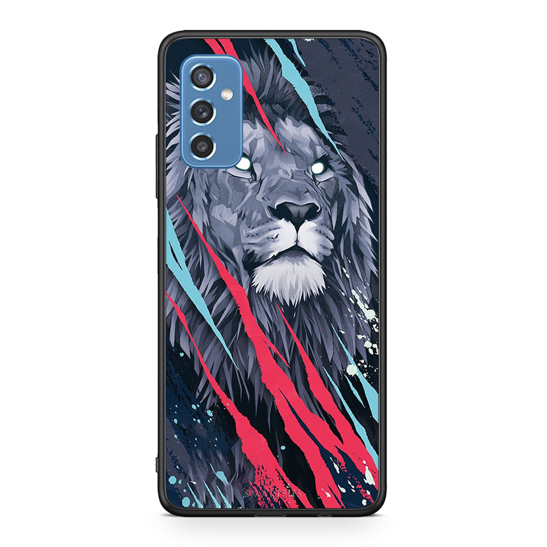 4 - Samsung M52 5G Lion Designer PopArt case, cover, bumper