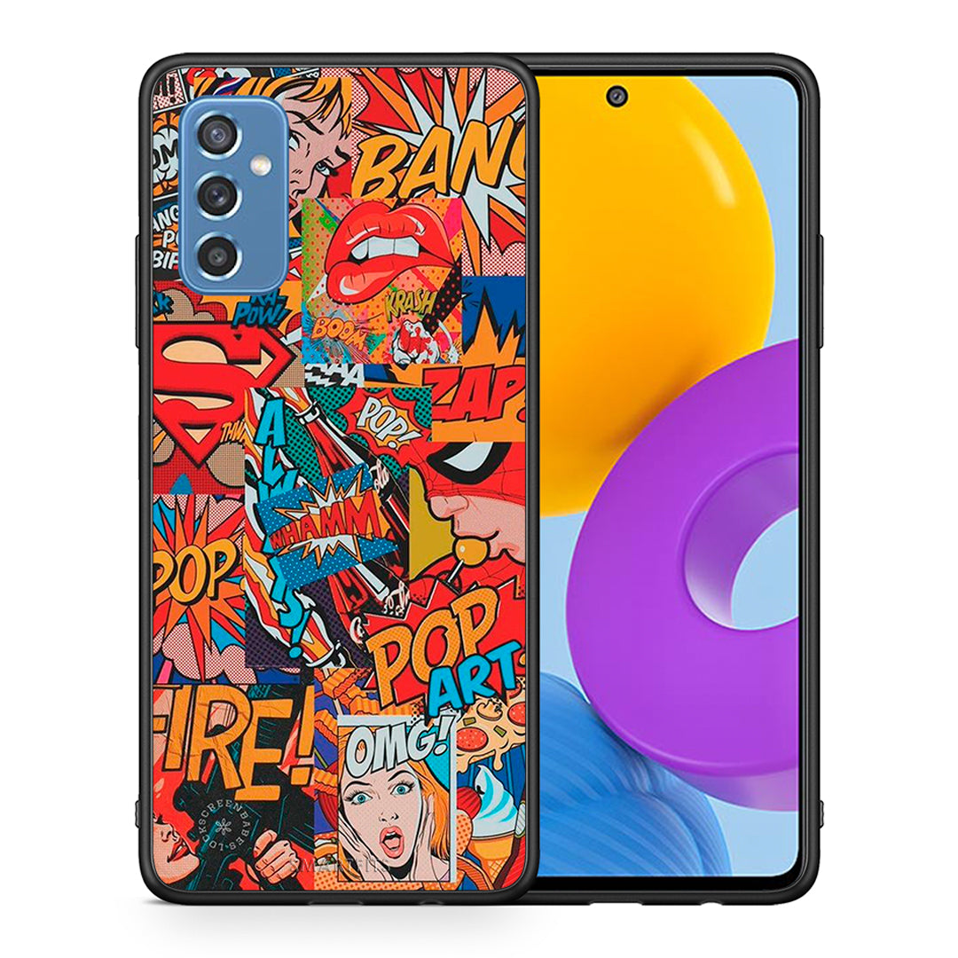 Θήκη Samsung M52 5G PopArt OMG από τη Smartfits με σχέδιο στο πίσω μέρος και μαύρο περίβλημα | Samsung M52 5G PopArt OMG case with colorful back and black bezels