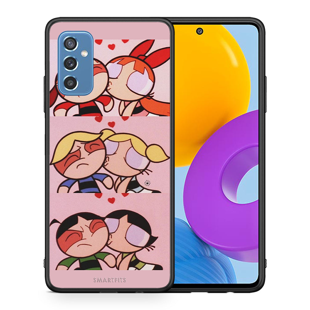 Θήκη Αγίου Βαλεντίνου Samsung M52 5G Puff Love από τη Smartfits με σχέδιο στο πίσω μέρος και μαύρο περίβλημα | Samsung M52 5G Puff Love case with colorful back and black bezels