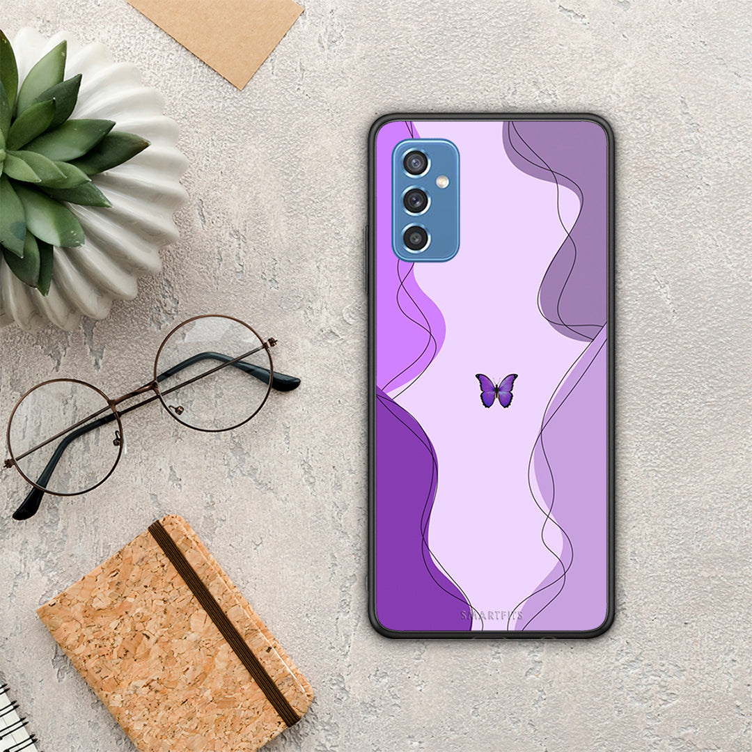 Purple Mariposa - Samsung Galaxy M52 5G θήκη