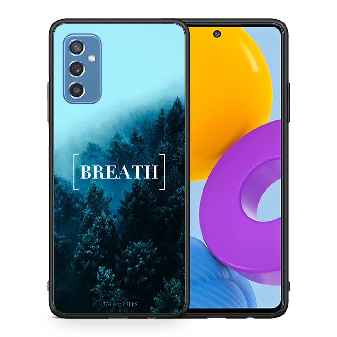 Θήκη Samsung M52 5G Breath Quote από τη Smartfits με σχέδιο στο πίσω μέρος και μαύρο περίβλημα | Samsung M52 5G Breath Quote case with colorful back and black bezels