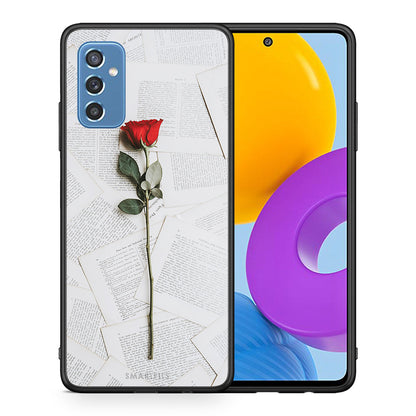 Θήκη Samsung M52 5G Red Rose από τη Smartfits με σχέδιο στο πίσω μέρος και μαύρο περίβλημα | Samsung M52 5G Red Rose case with colorful back and black bezels