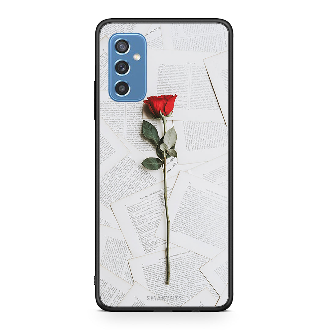 Samsung M52 5G Red Rose θήκη από τη Smartfits με σχέδιο στο πίσω μέρος και μαύρο περίβλημα | Smartphone case with colorful back and black bezels by Smartfits