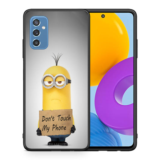 Θήκη Samsung M52 5G Minion Text από τη Smartfits με σχέδιο στο πίσω μέρος και μαύρο περίβλημα | Samsung M52 5G Minion Text case with colorful back and black bezels