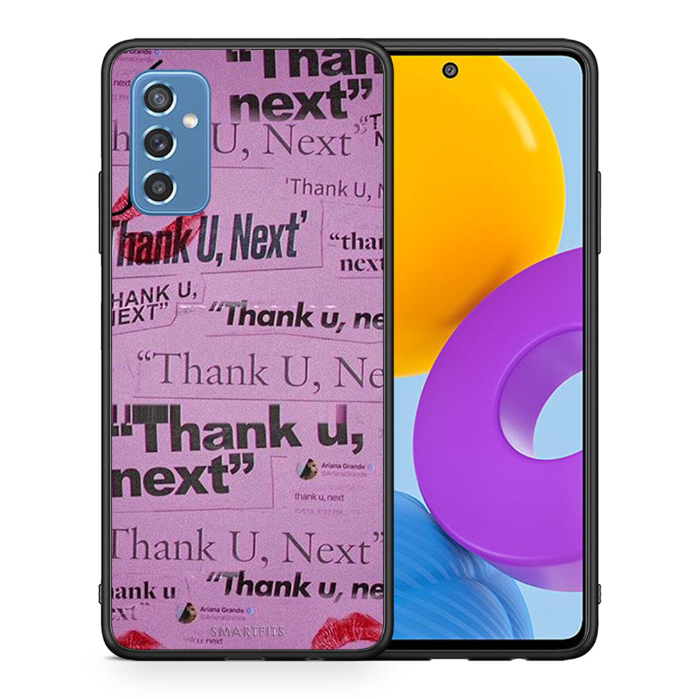 Θήκη Αγίου Βαλεντίνου Samsung M52 5G Thank You Next από τη Smartfits με σχέδιο στο πίσω μέρος και μαύρο περίβλημα | Samsung M52 5G Thank You Next case with colorful back and black bezels