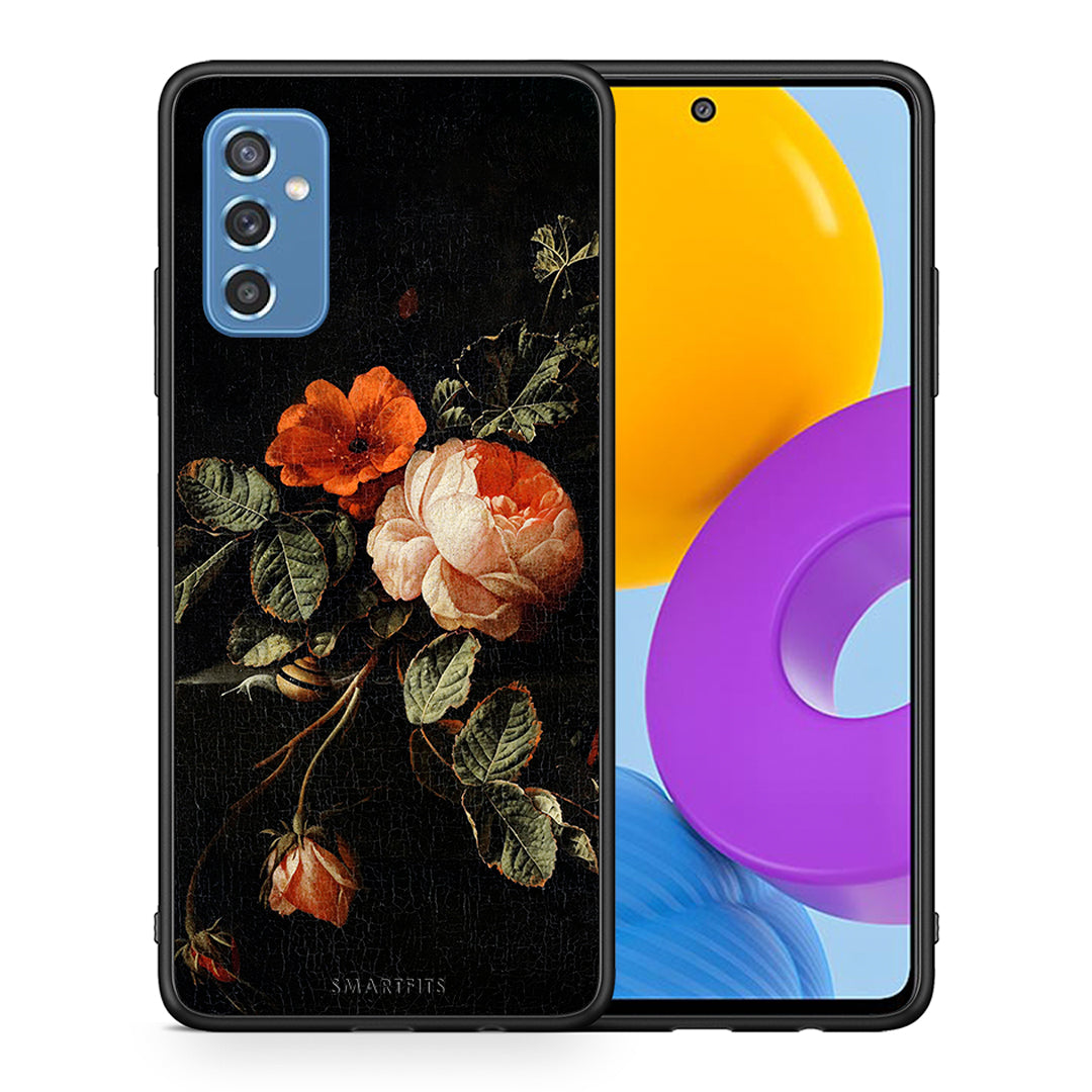 Θήκη Samsung M52 5G Vintage Roses από τη Smartfits με σχέδιο στο πίσω μέρος και μαύρο περίβλημα | Samsung M52 5G Vintage Roses case with colorful back and black bezels