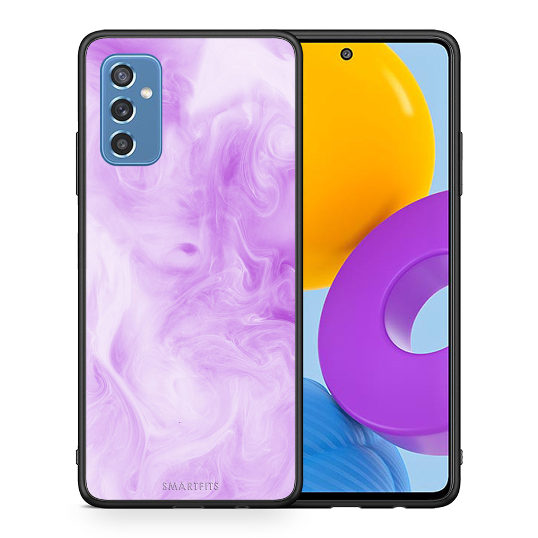 Θήκη Samsung M52 5G Lavender Watercolor από τη Smartfits με σχέδιο στο πίσω μέρος και μαύρο περίβλημα | Samsung M52 5G Lavender Watercolor case with colorful back and black bezels