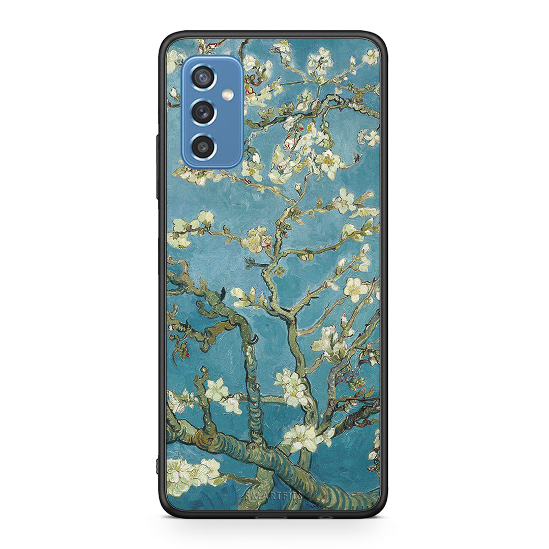 Samsung M52 5G White Blossoms θήκη από τη Smartfits με σχέδιο στο πίσω μέρος και μαύρο περίβλημα | Smartphone case with colorful back and black bezels by Smartfits