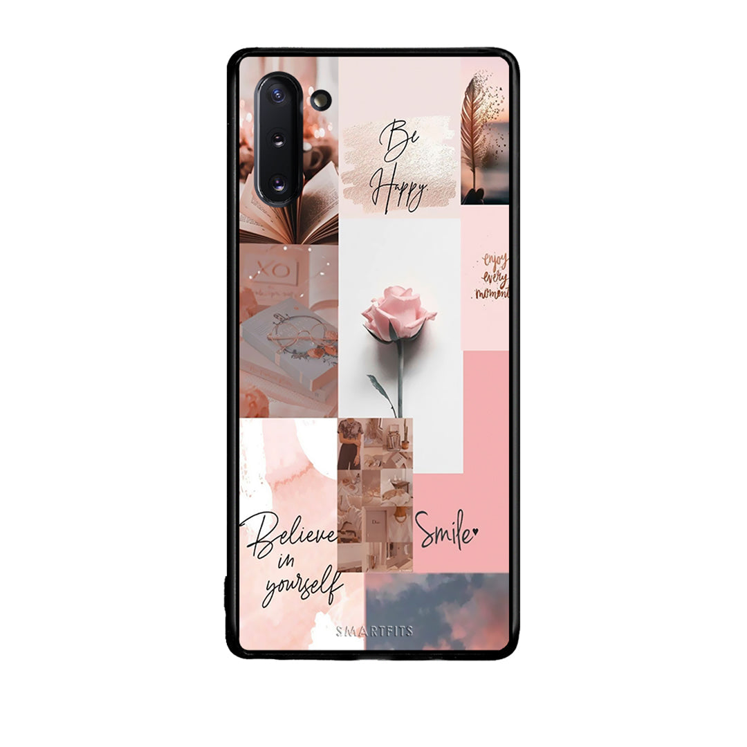 Samsung Note 10 Aesthetic Collage θήκη από τη Smartfits με σχέδιο στο πίσω μέρος και μαύρο περίβλημα | Smartphone case with colorful back and black bezels by Smartfits