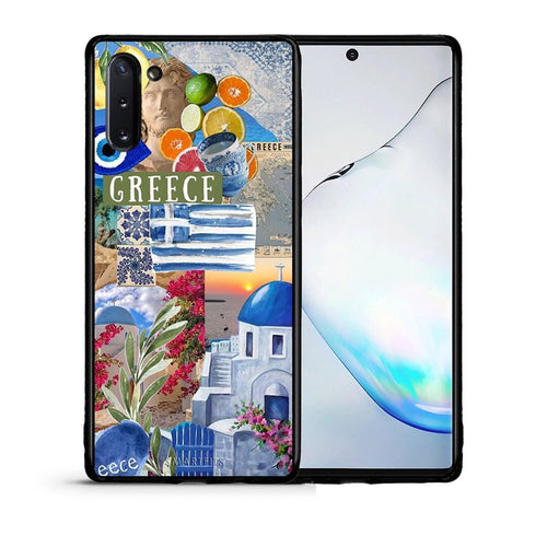 Θήκη Samsung Note 10 All Greek από τη Smartfits με σχέδιο στο πίσω μέρος και μαύρο περίβλημα | Samsung Note 10 All Greek case with colorful back and black bezels