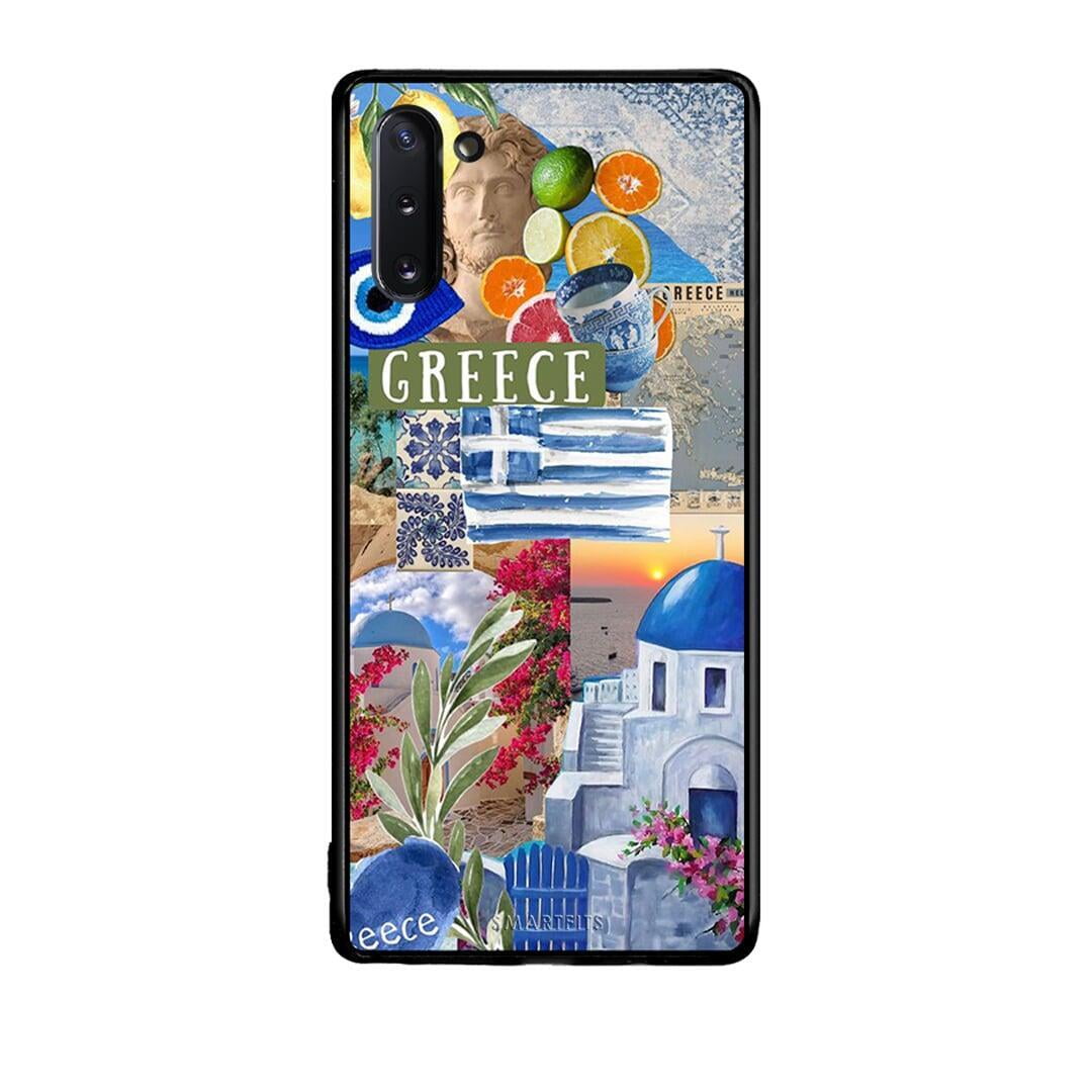 Samsung Note 10 All Greek Θήκη από τη Smartfits με σχέδιο στο πίσω μέρος και μαύρο περίβλημα | Smartphone case with colorful back and black bezels by Smartfits