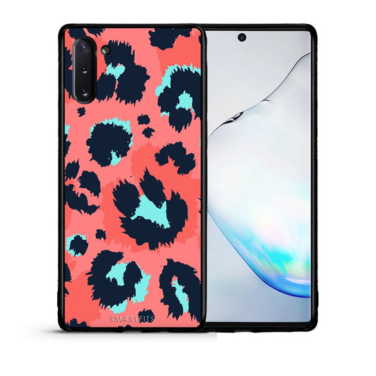 Θήκη Samsung Note 10 Pink Leopard Animal από τη Smartfits με σχέδιο στο πίσω μέρος και μαύρο περίβλημα | Samsung Note 10 Pink Leopard Animal case with colorful back and black bezels