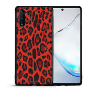 Thumbnail for Θήκη Samsung Note 10 Red Leopard Animal από τη Smartfits με σχέδιο στο πίσω μέρος και μαύρο περίβλημα | Samsung Note 10 Red Leopard Animal case with colorful back and black bezels