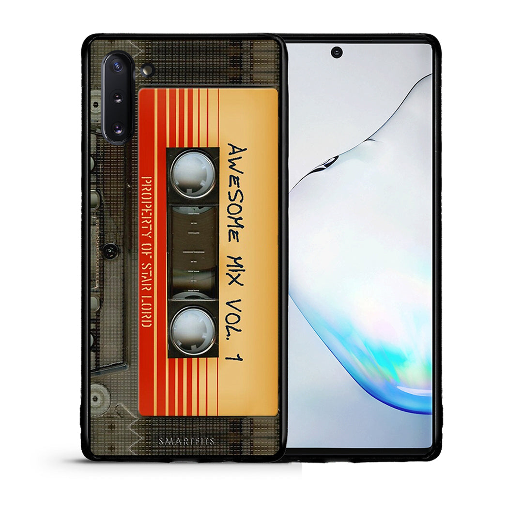 Θήκη Samsung Note 10 Awesome Mix από τη Smartfits με σχέδιο στο πίσω μέρος και μαύρο περίβλημα | Samsung Note 10 Awesome Mix case with colorful back and black bezels