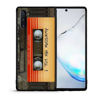 Θήκη Samsung Note 10 Awesome Mix από τη Smartfits με σχέδιο στο πίσω μέρος και μαύρο περίβλημα | Samsung Note 10 Awesome Mix case with colorful back and black bezels