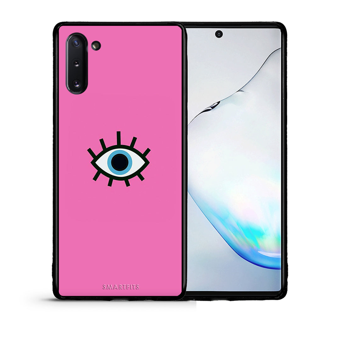 Θήκη Samsung Note 10 Blue Eye Pink από τη Smartfits με σχέδιο στο πίσω μέρος και μαύρο περίβλημα | Samsung Note 10 Blue Eye Pink case with colorful back and black bezels
