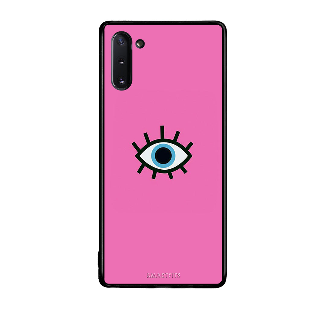 Samsung Note 10 Blue Eye Pink θήκη από τη Smartfits με σχέδιο στο πίσω μέρος και μαύρο περίβλημα | Smartphone case with colorful back and black bezels by Smartfits