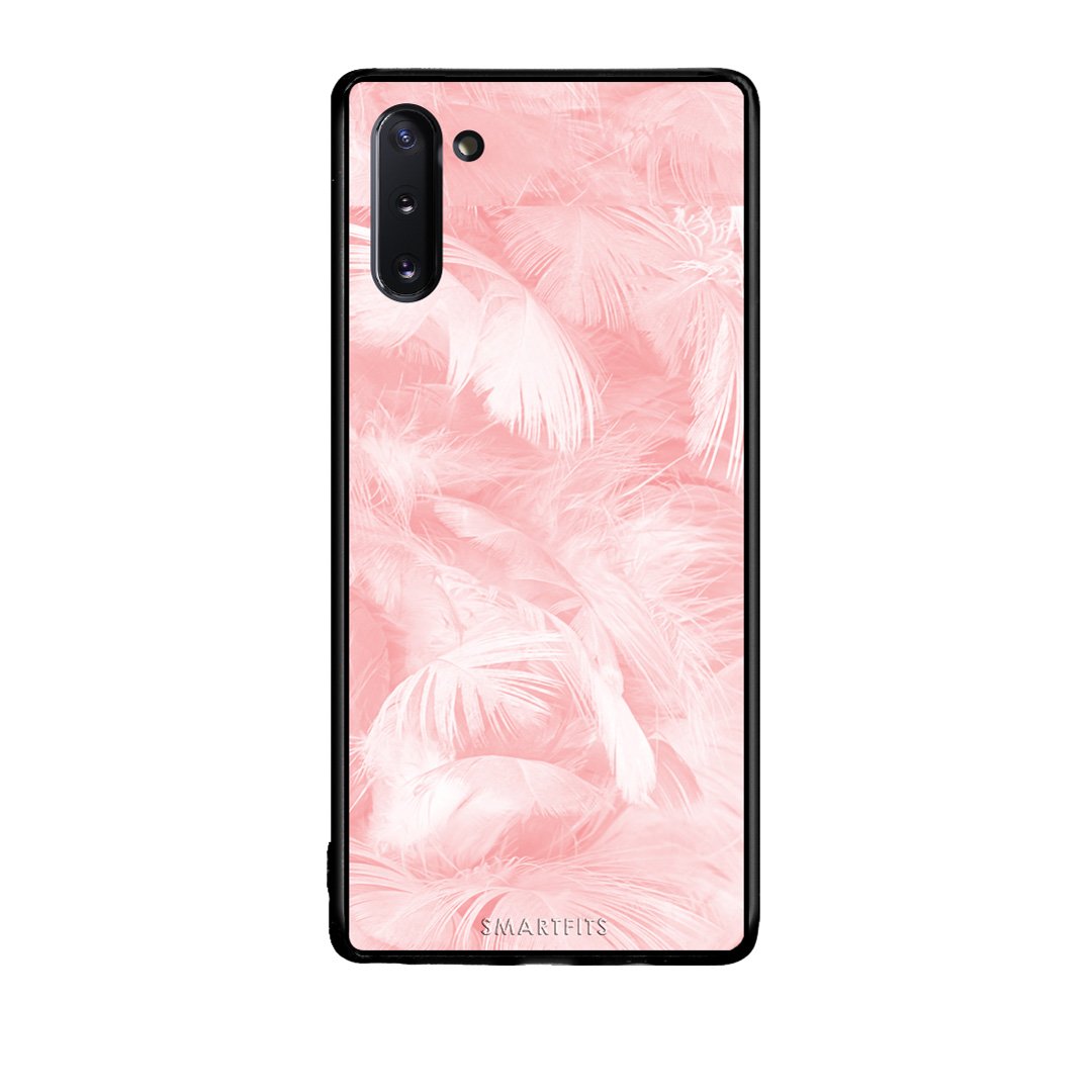 33 - Samsung Note 10  Pink Feather Boho case, cover, bumper
