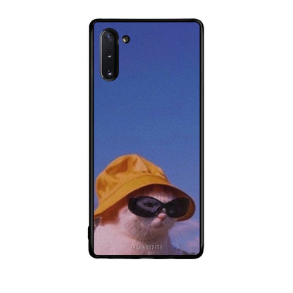 Samsung Note 10 Cat Diva θήκη από τη Smartfits με σχέδιο στο πίσω μέρος και μαύρο περίβλημα | Smartphone case with colorful back and black bezels by Smartfits