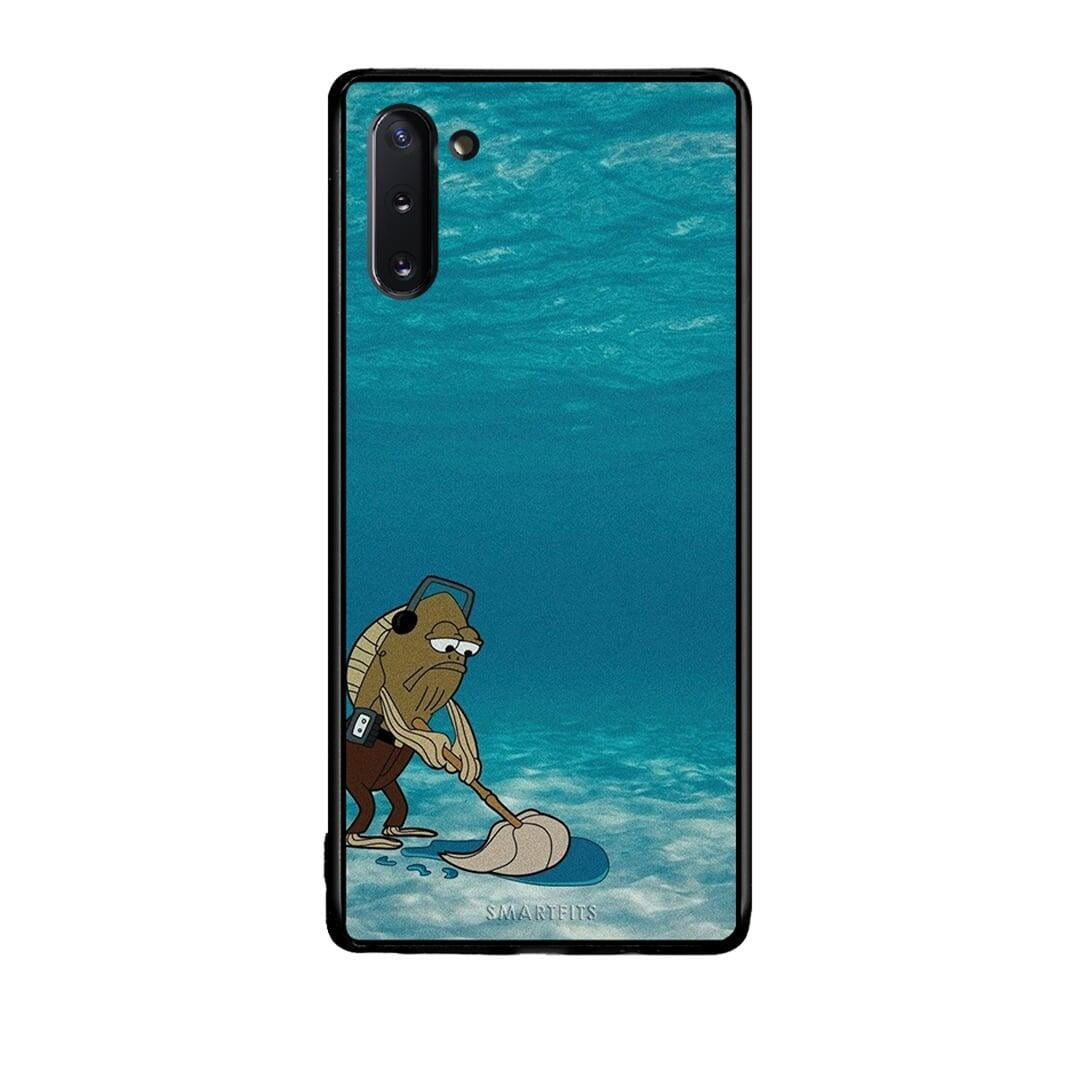Samsung Note 10 Clean The Ocean Θήκη από τη Smartfits με σχέδιο στο πίσω μέρος και μαύρο περίβλημα | Smartphone case with colorful back and black bezels by Smartfits