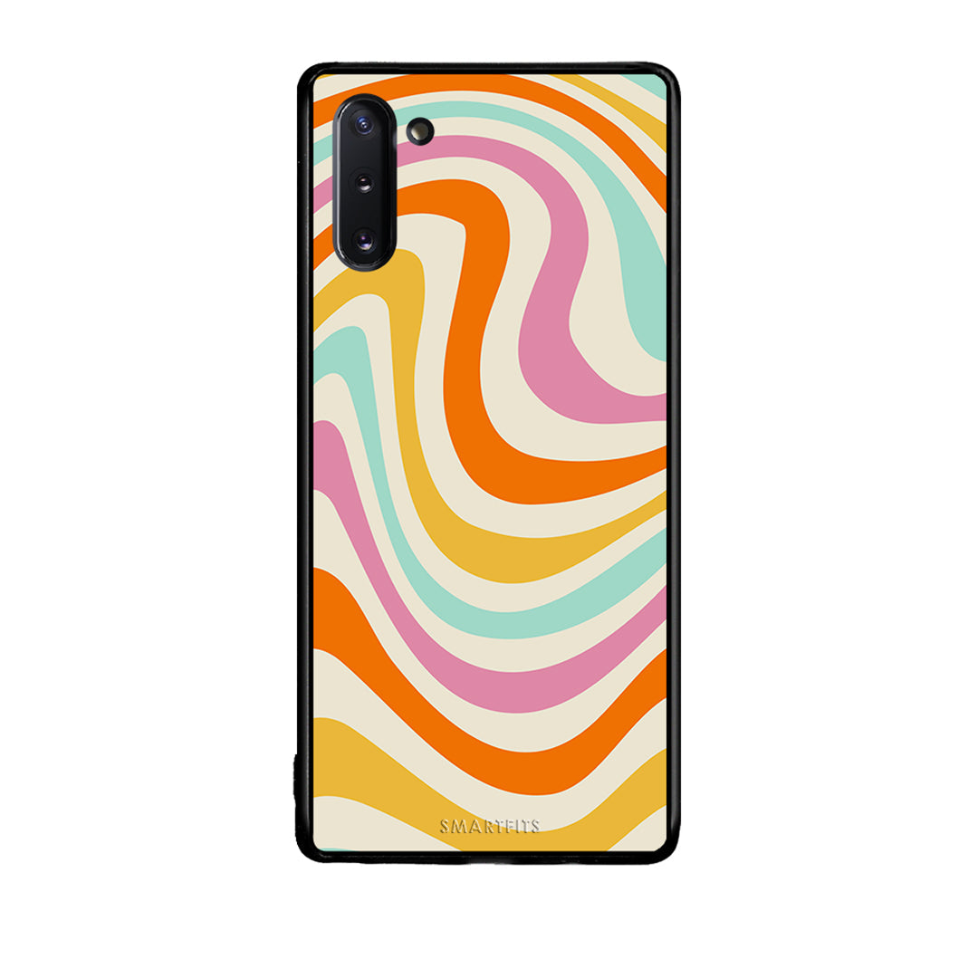 Samsung Note 10 Colourful Waves θήκη από τη Smartfits με σχέδιο στο πίσω μέρος και μαύρο περίβλημα | Smartphone case with colorful back and black bezels by Smartfits